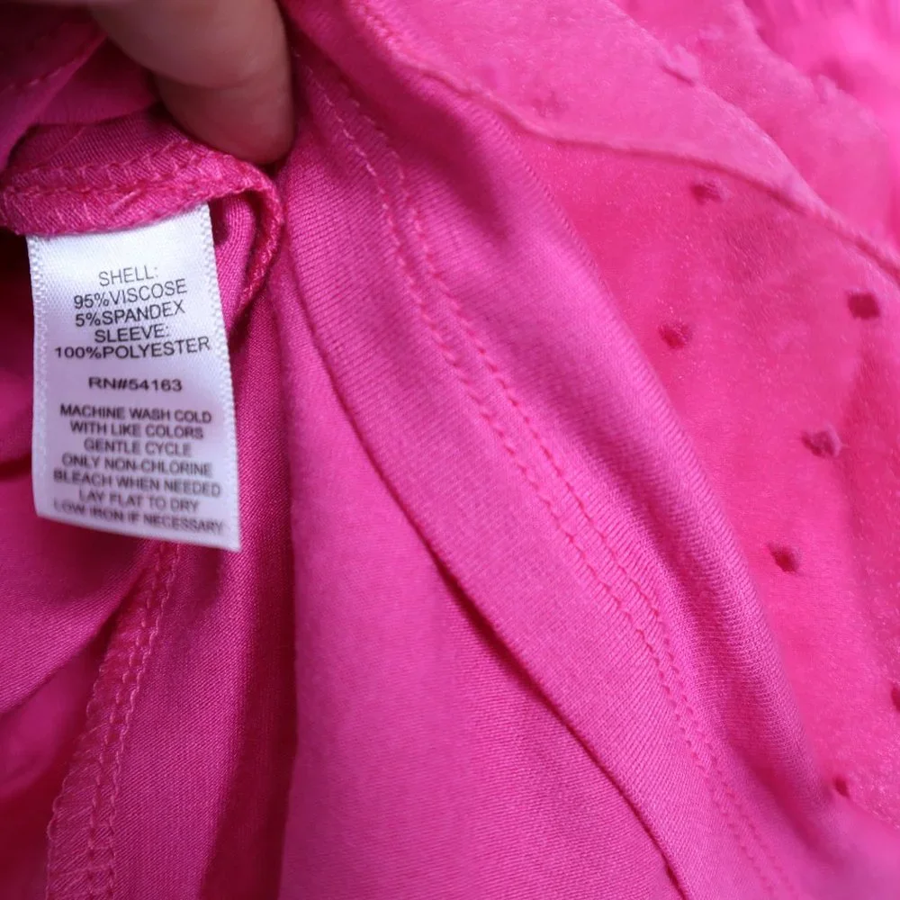 Marc New York Andrew Marc women's top small Smocked Mesh Flutter Sleeve pink nwt - Picture 8 of 8